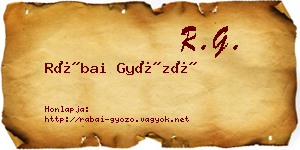 Rábai Győző névjegykártya